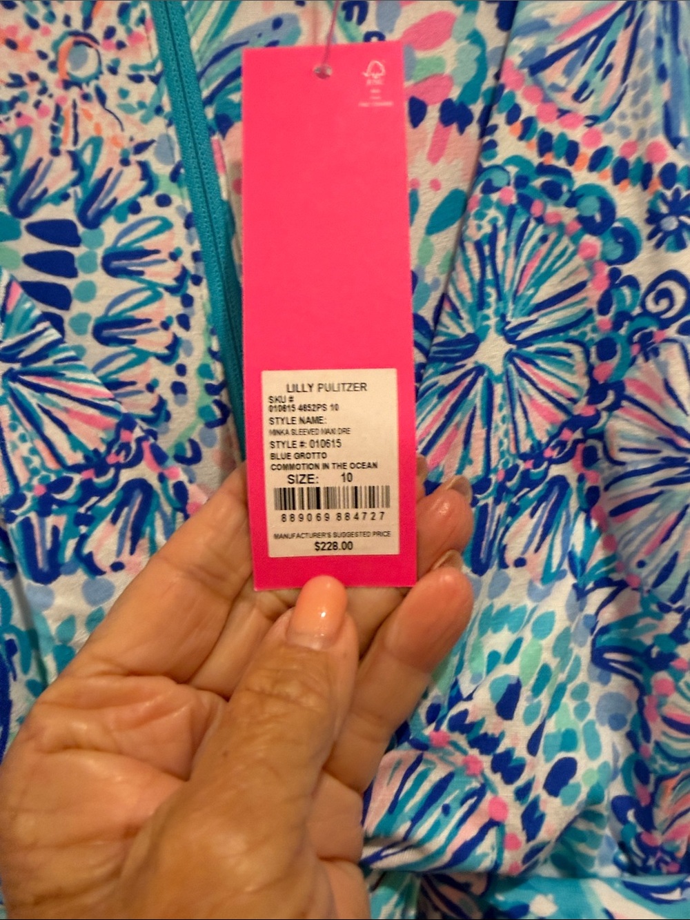 Lilly Pulitzer Blue Pink Green Paisley Maxi Dress - Picture 6 of 10